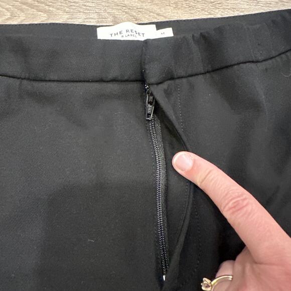 Reset R Label Pants Womens Size Medium Black Tapered Leg Trouser Career Business - Picture 6 of 9